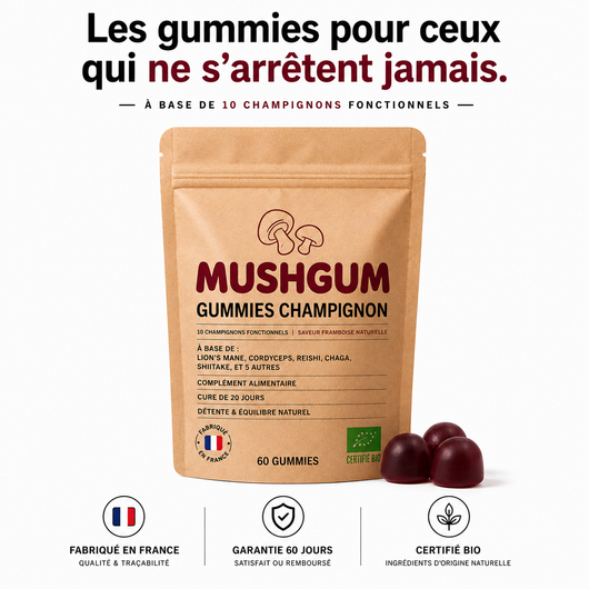 Gummies Champignon Premium – 10 Champignons Fonctionnels – 60 Gummies